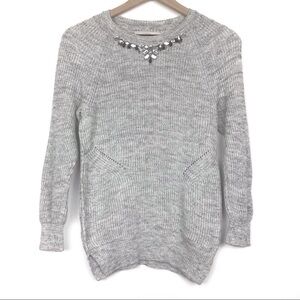 ANN TAYLOR LOFT Jewel Collar Chunky Knit Sweater S